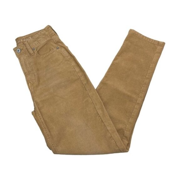 AMERICAN EAGLE Mom Straight Corduroy Pant Sz 000 Tan - Picture 3 of 8